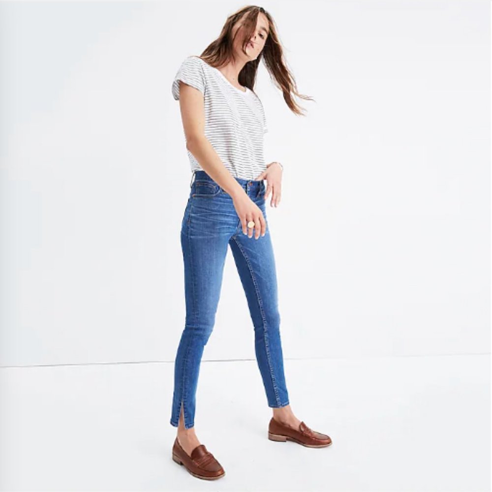 Like New! Madewell 9" High-Rise Skinny Jeans in Bonita Wash: Side-Slit Edition